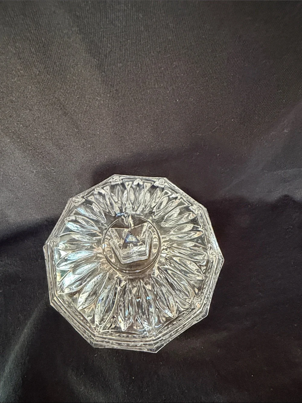 Vintage Crystal cut glass trinket or covered candy dish